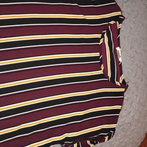 maroon striped dress shirt